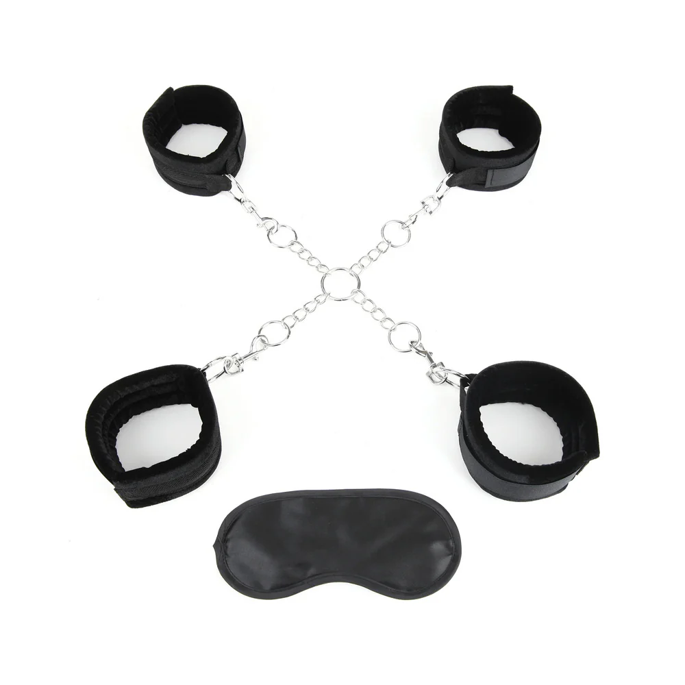 Lux Fetish Deluxe Chain Hog Tie with 4-Piece Cuff Set - Image 2
