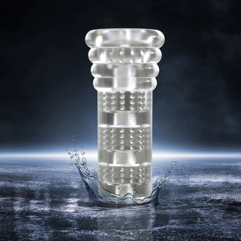 M for Men All Nighter Glow in the Dark Textured Stroker Clear - Image 4