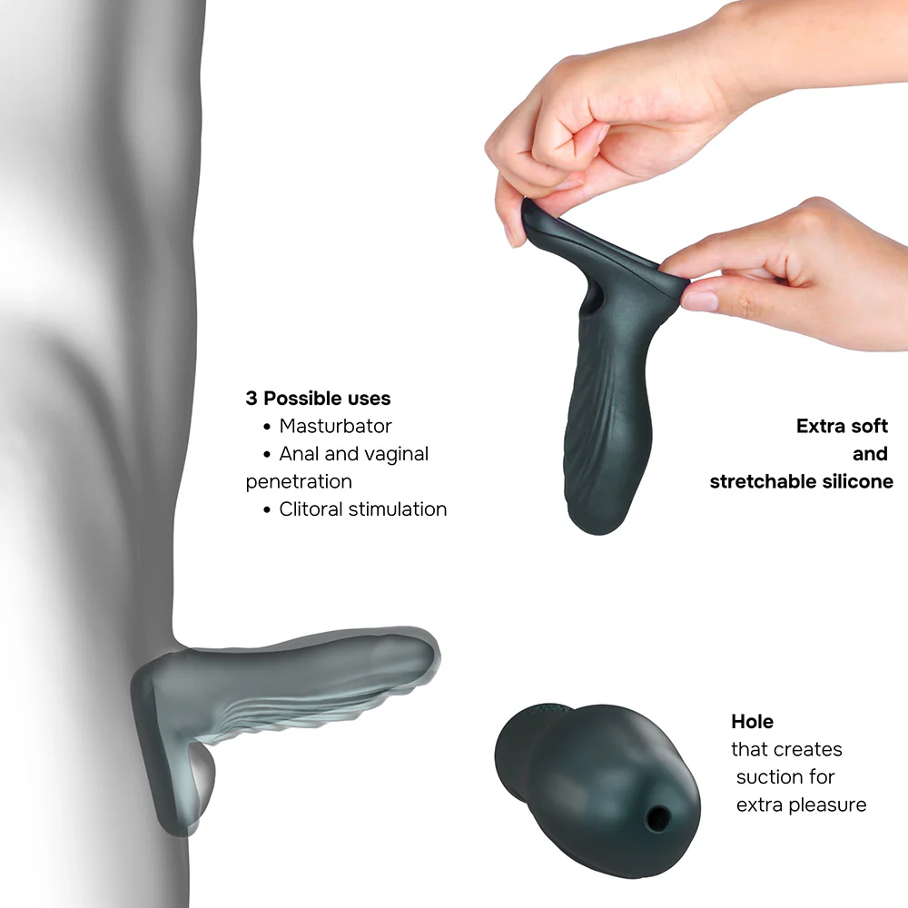 MAN WAN Ryzer Penis Extender and Soft Masturbating Sleeve Pine Grey - Image 3