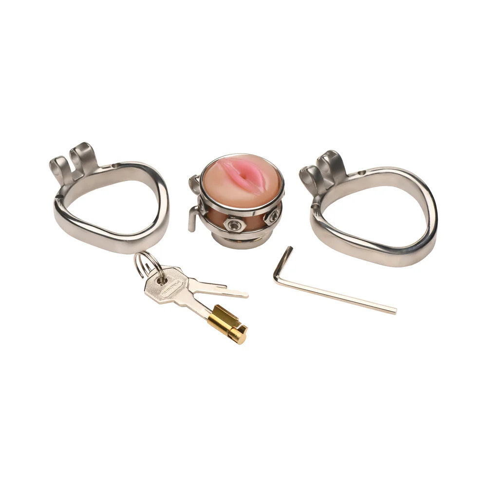 Master Series Pussy Boy Metal Chastity Cage - Image 11