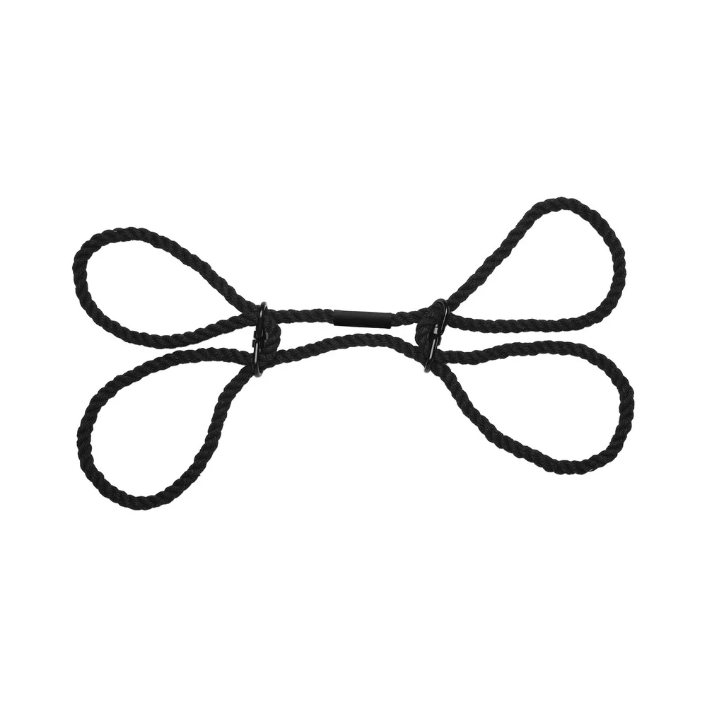 Merci Restrain 6mm Hemp Wrist or Ankle Cuffs Black - Image 3