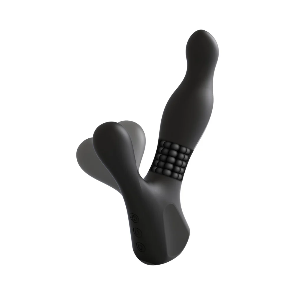 Merci Ultimate Rim Job Silicone Prostate Massager with Rotating Ridges Black - Image 3