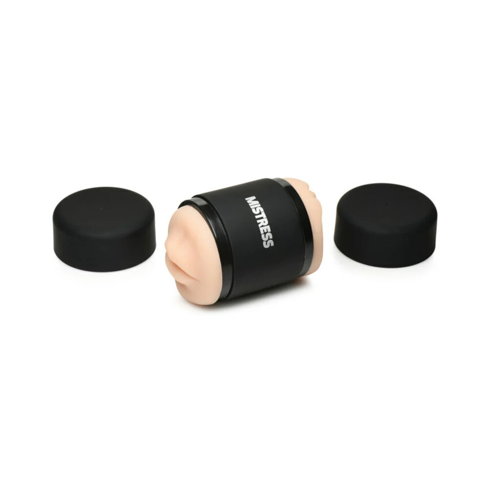 Curve Toys Mistress Double Shot Mini Masturbator Mouth & Pussy Light - Image 5