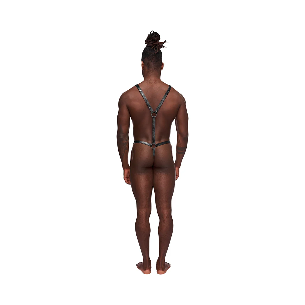 Male Power Fetish Warrior Criss-Cross Body Harness Black S/M - Image 5