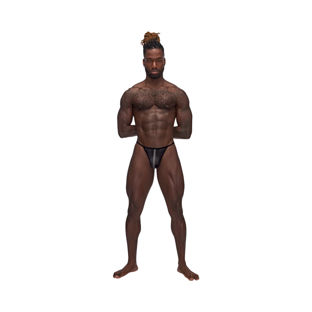 Male Power Landing Strip Micro Thong Black S/M - Image 2