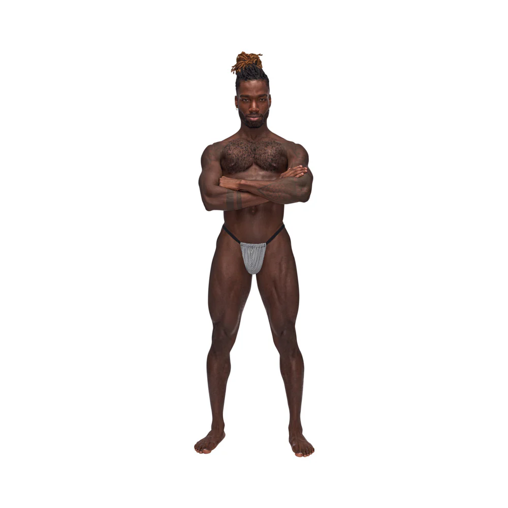 Male Power Sexagon Posing Strap Gray O/S - Image 2