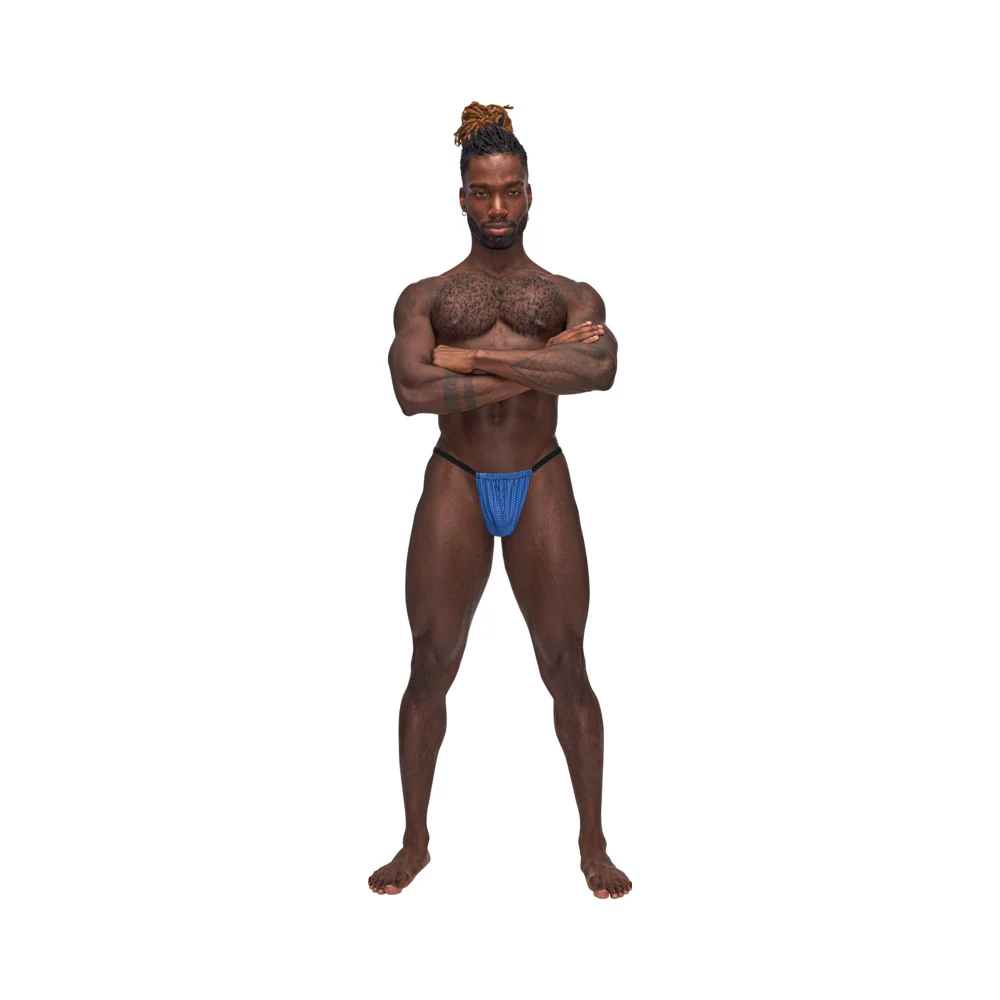Male Power Sexagon Posing Strap Royal O/S - Image 2