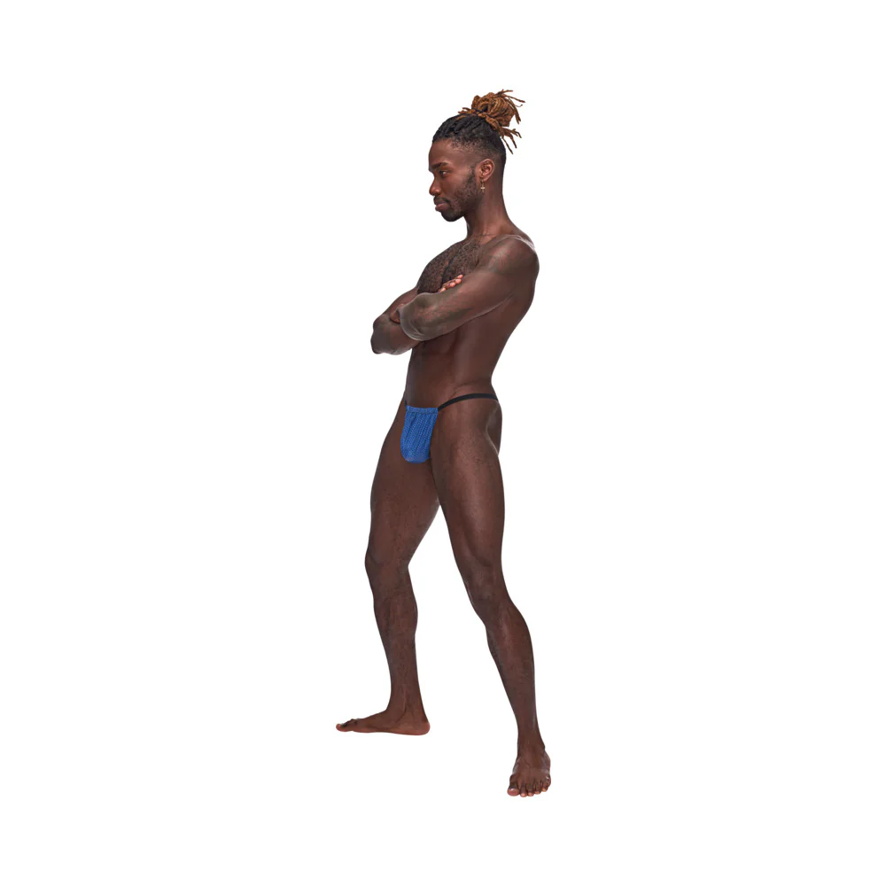Male Power Sexagon Posing Strap Royal O/S - Image 3