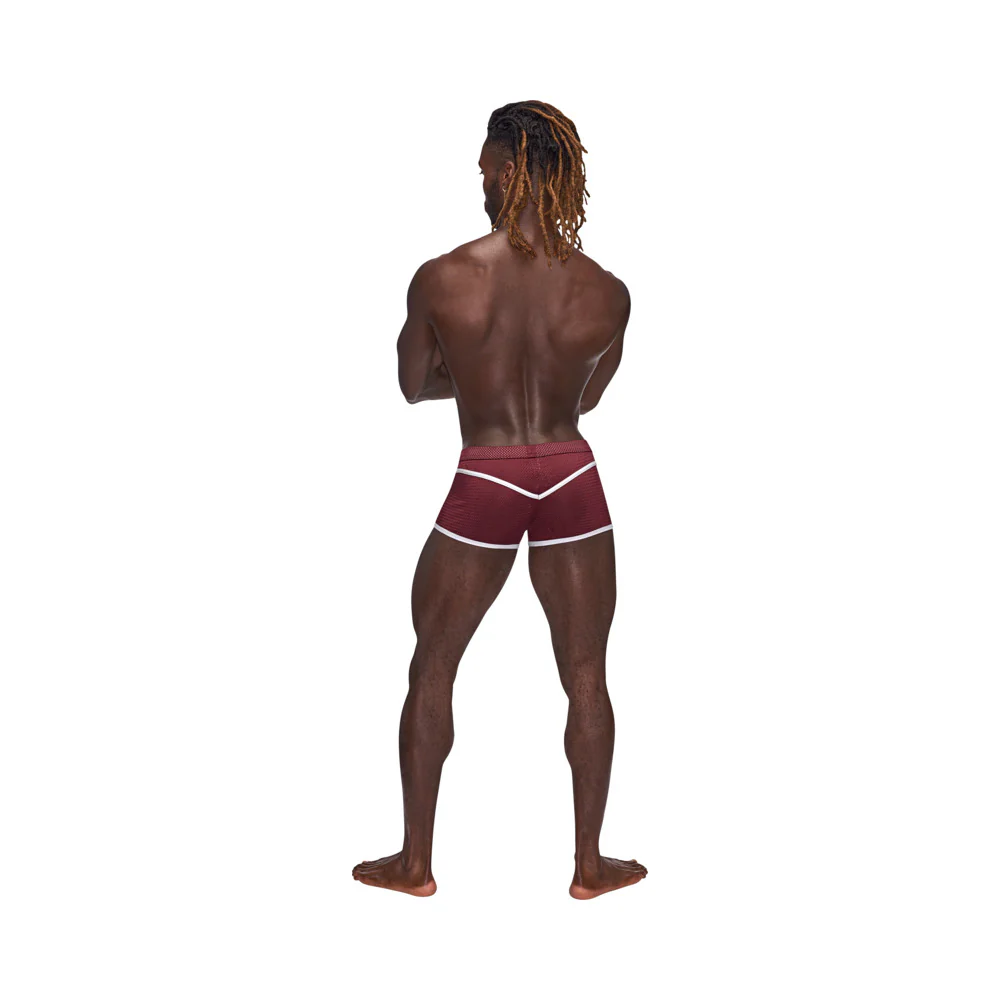 Male Power Sport Mesh Sport Mini Short Burgundy M - Image 4