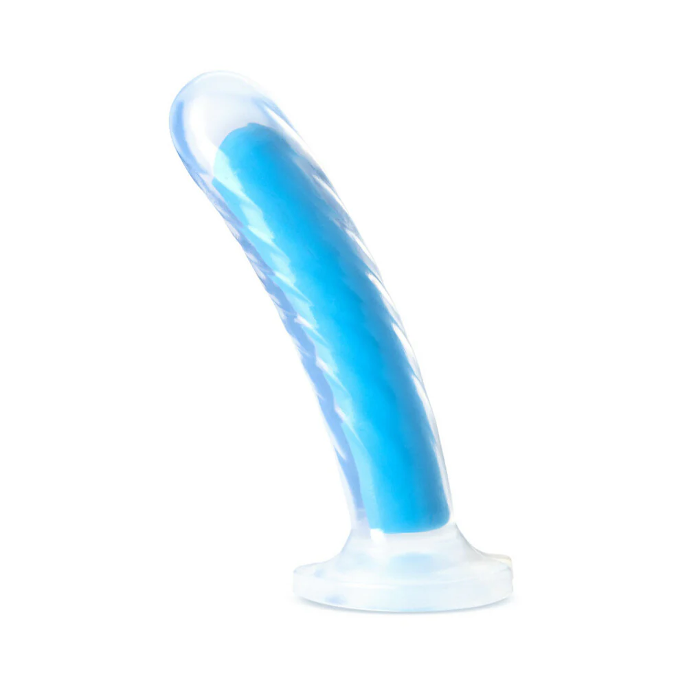 Neo Elite Glow in the Dark Tao 7 in. Dual-Density Dildo Neon Blue - Image 2