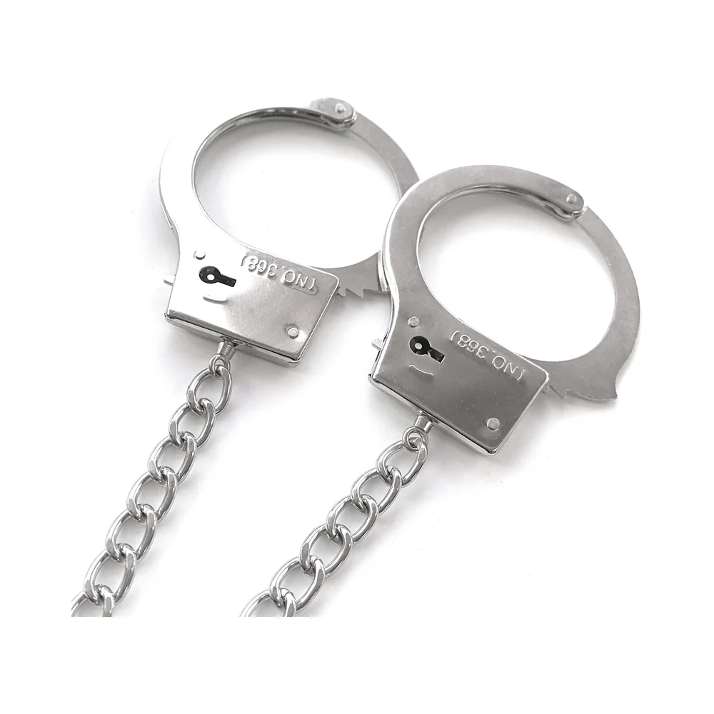 Nixie Metal Butt Plug & Handcuffs Set Silver - Image 5