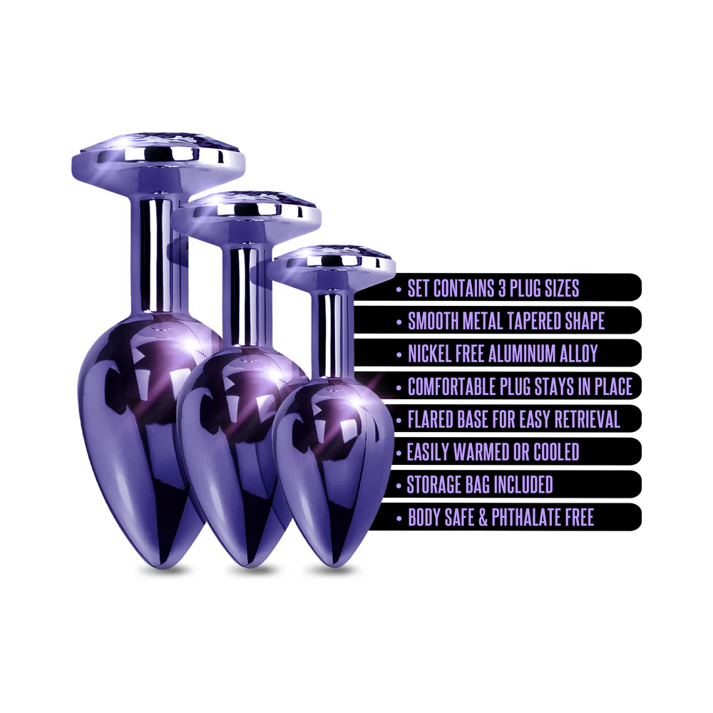 Nixie Metal Butt Plug Trainer Set 3-Piece Purple Metallic - Image 5