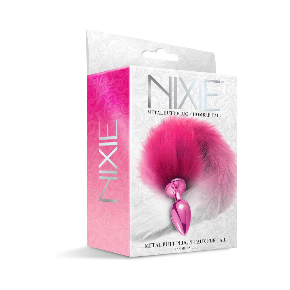 Nixie Metal Butt Plug With Ombre Tail Pink Metallic - Image 2