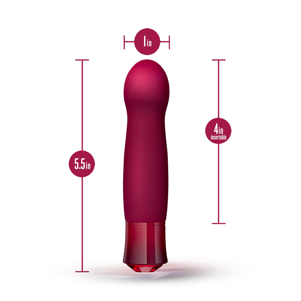 Oh My Gem Classy Rechargeable Warming Silicone G-Spot Vibrator Garnet - Image 11