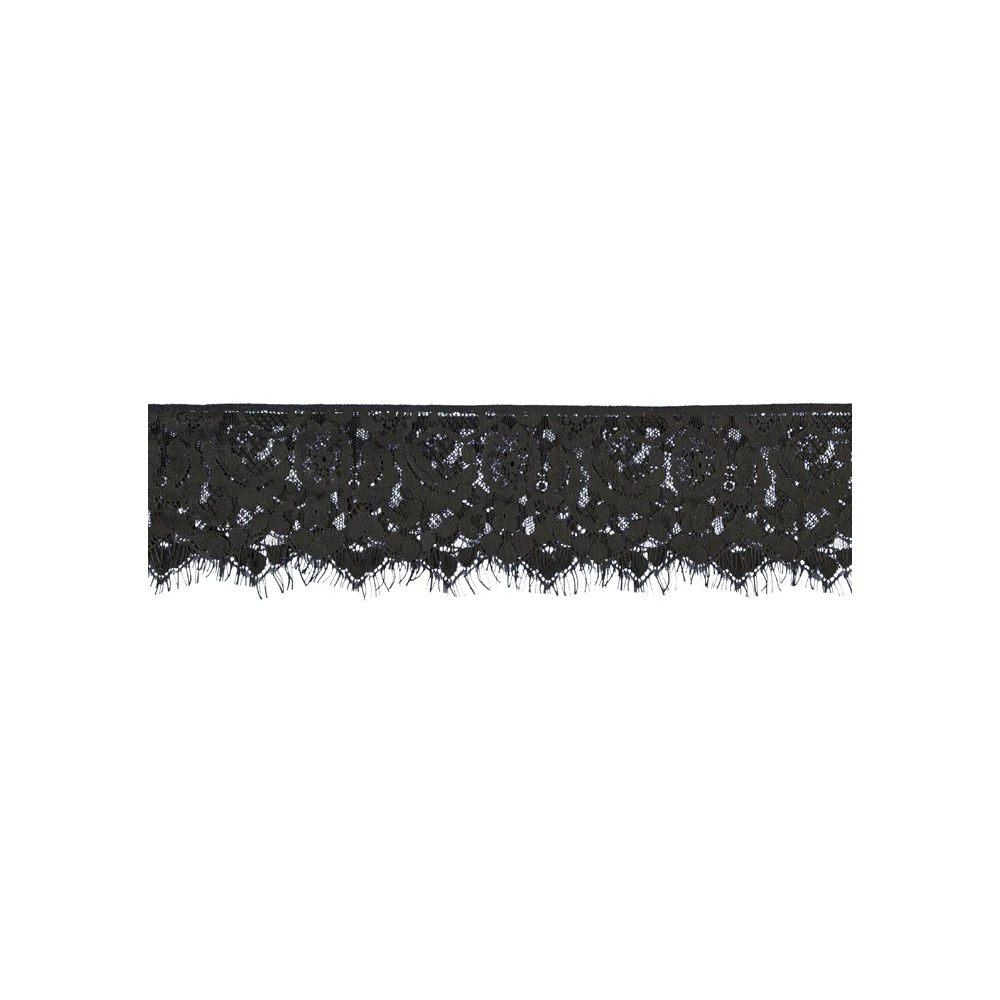 Ouch! Black & White Lace Mask With Elastic Straps Blindfold Black - Image 3