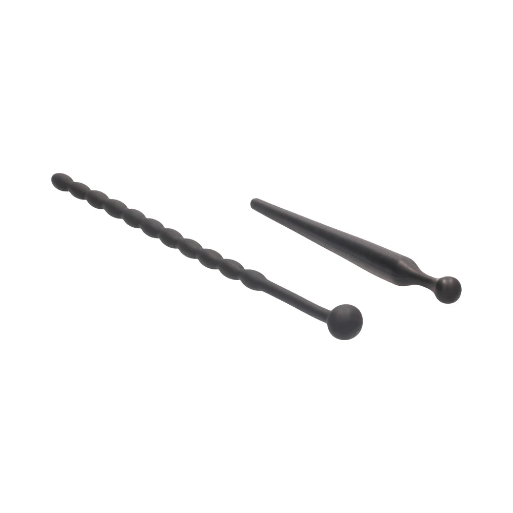 Ouch! Urethral Sounding Beginners Silicone Plug Set Black 8 mm / 10 mm - Image 3