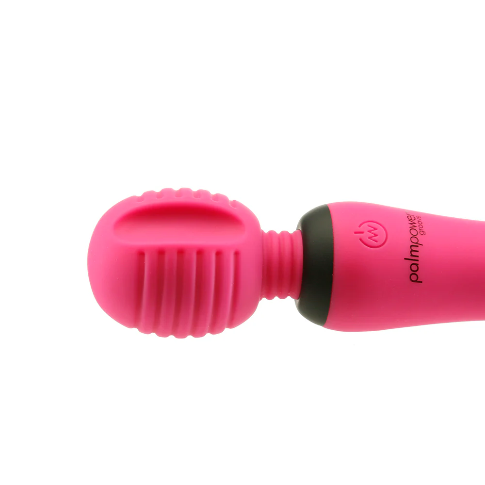 PalmPower Groove Rechargeable Silicone Mini Wand Massager Fuchsia - Image 7
