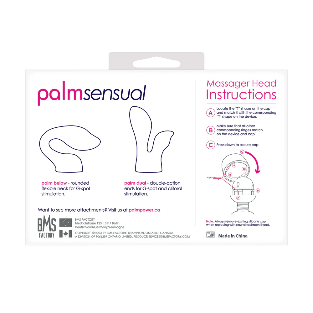 PalmPower PalmSensual Attachments 2-Piece Silicone Massager Heads Blue - Image 7
