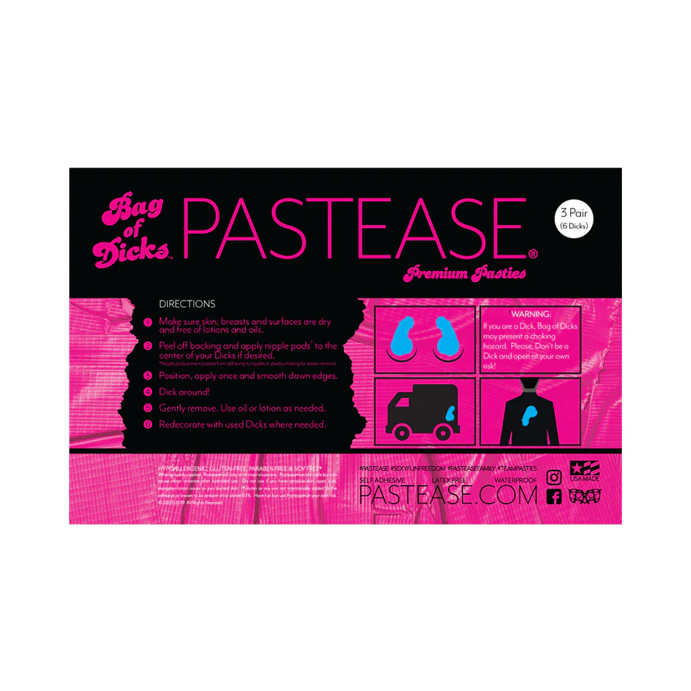 Pastease A Bag of Dicks: 3-Pack of Penis Pasties for Nipples & Skin - Image 7