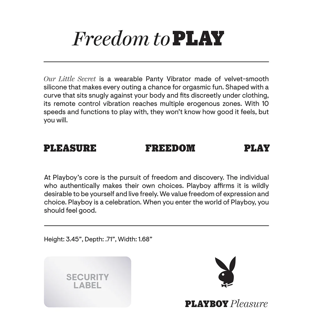 Playboy Our Little Secret Rechargeable Remote Controlled Silicone Underwear Vibrator Acai - Image 9