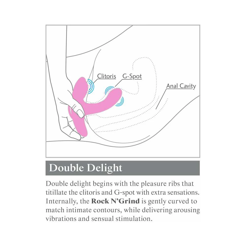 3Some Rock n' Grind Dual Stimulation Silicone Vibrator Pink - Image 10