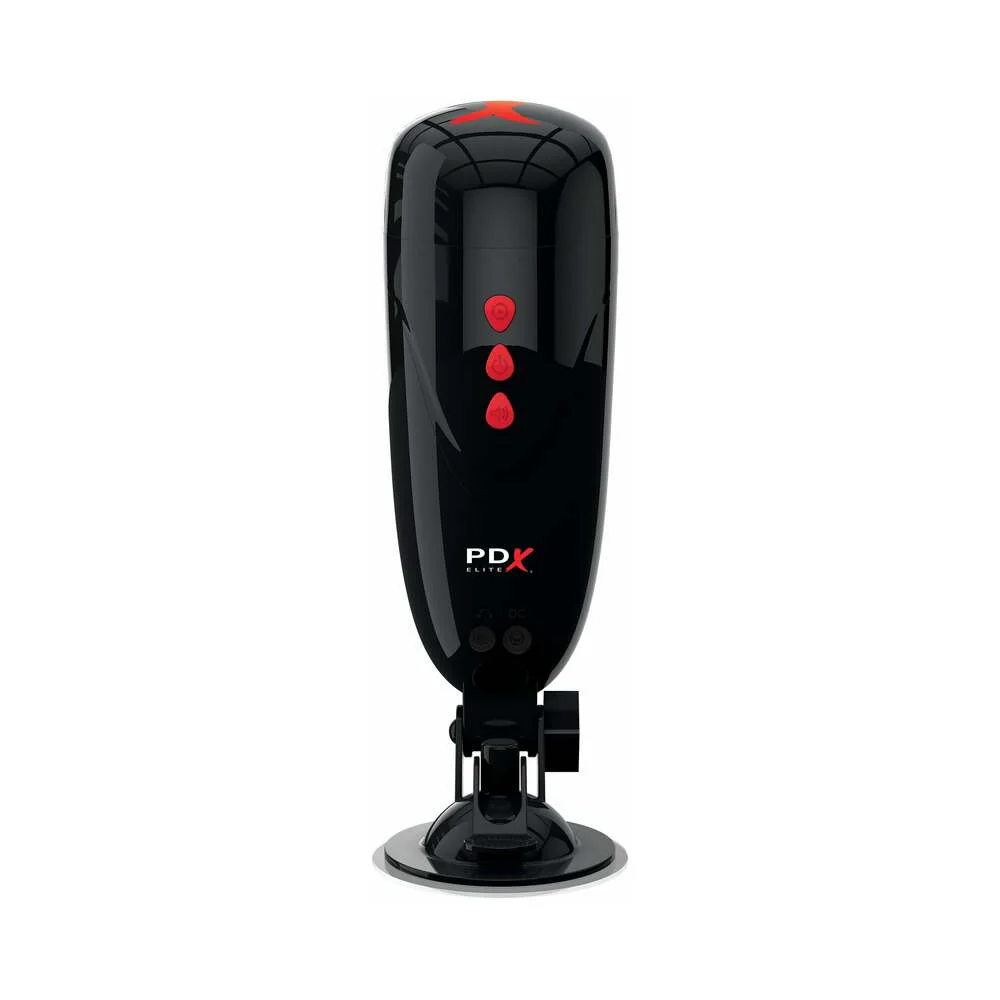 PDX Elite Dirty Talk Rechargeable Vibrating Starter Stroker With Hands-Free Suction Cup Beige/Black - Image 3