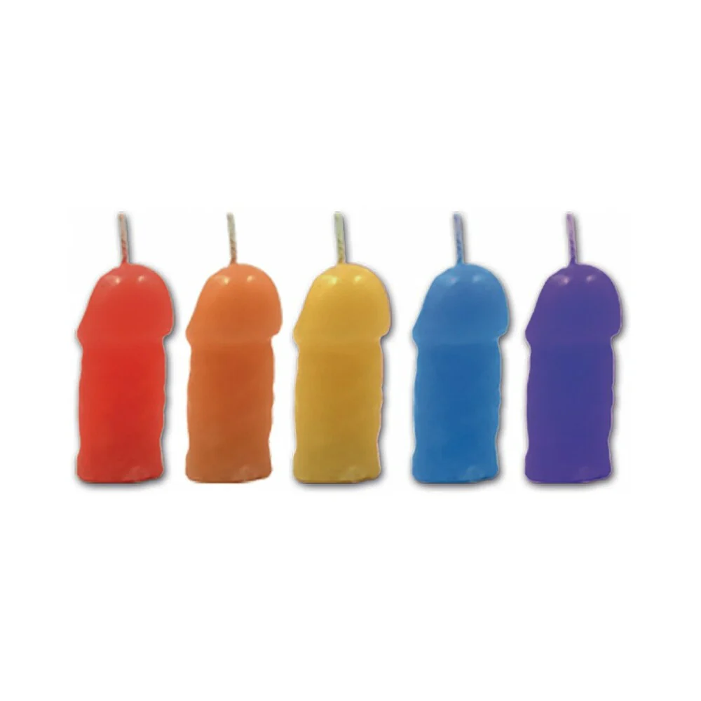 Pecker Party Candles Assorted Colors 5pk - Image 2