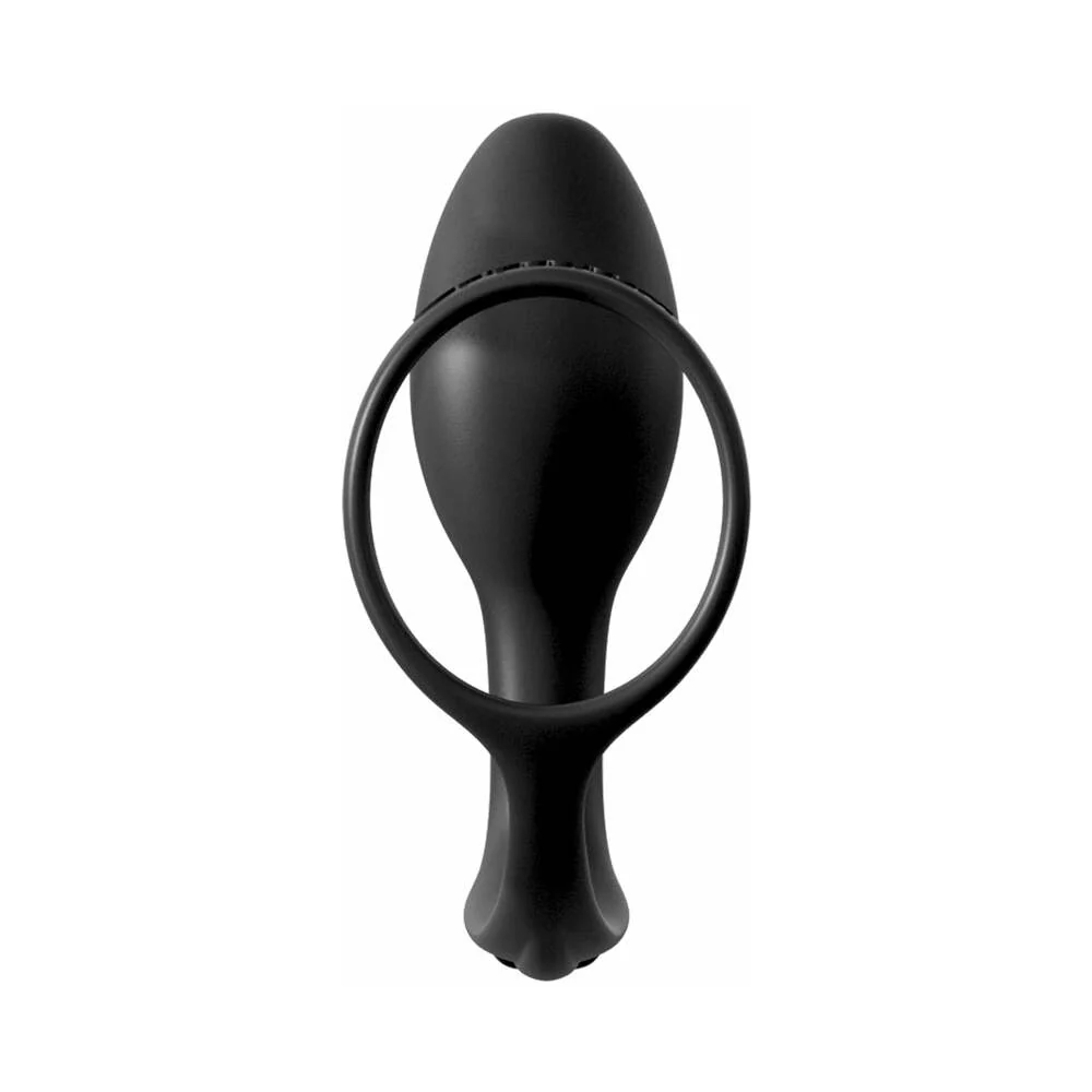 Anal Fantasy Collection Silicone Ass-Gasm Cock Ring Beginner's Plug Black - Image 6