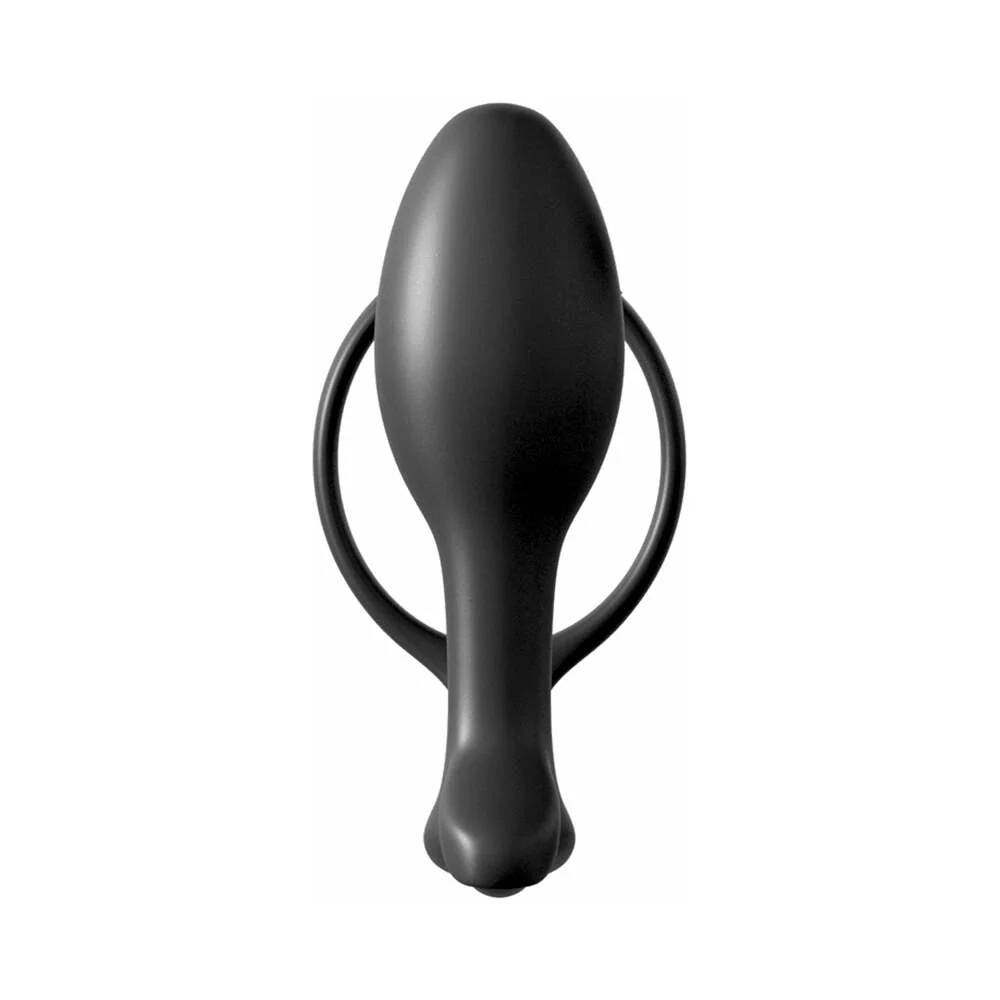 Anal Fantasy Collection Silicone Ass-Gasm Cock Ring Beginner's Plug Black - Image 7