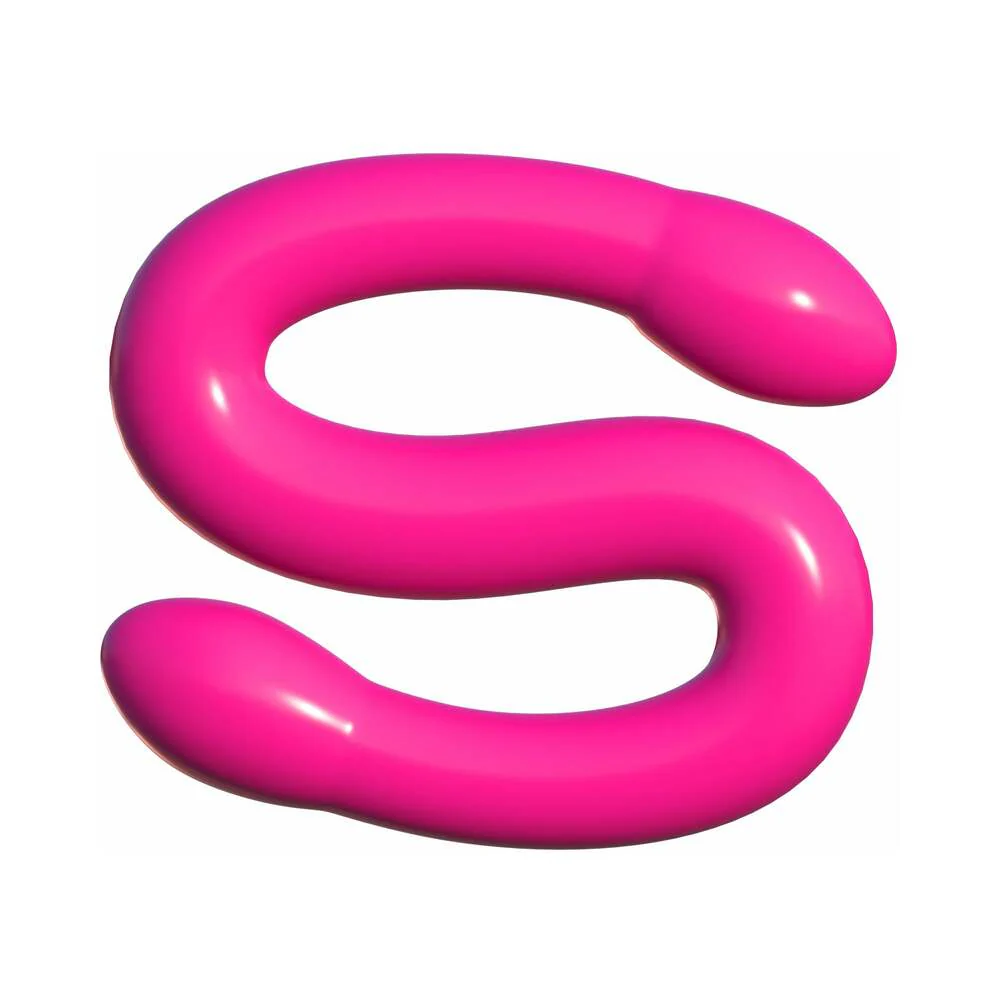 Classix Double Whammy 17.25 in. Flexible Dual-Ended Dildo Pink - Image 3
