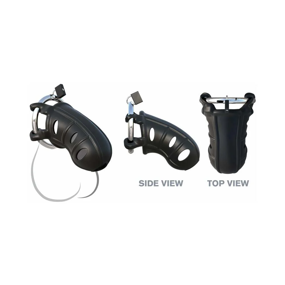 Fantasy C-Ringz Hardcore Silicone Cock Blocker Locking Chastity Cage Black - Image 6