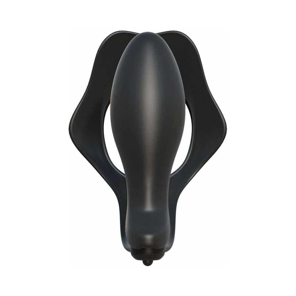Fantasy C-Ringz Rock Hard Ass-Gasm Vibrating Silicone Cockring With Anal Plug Black - Image 5