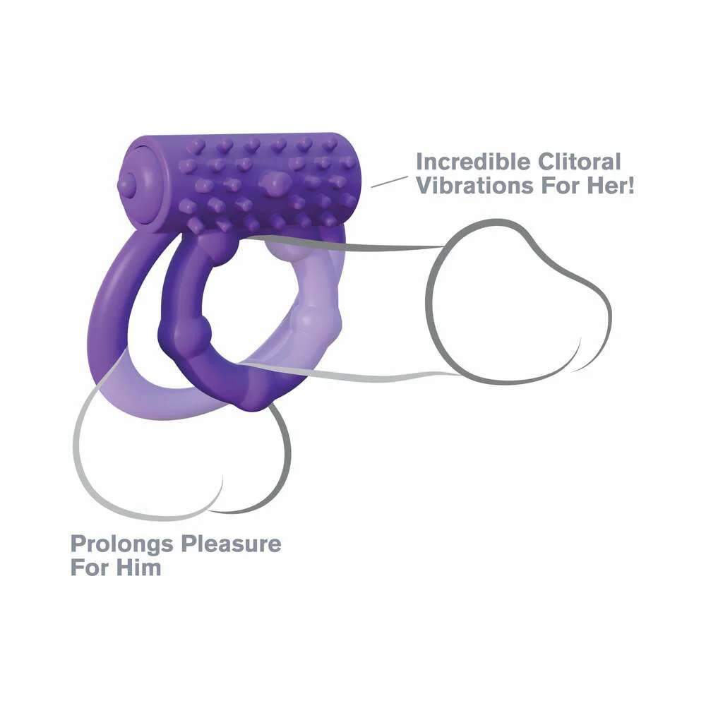 Fantasy C-Ringz Silicone Vibrating Prolong Performance Ring Purple - Image 3
