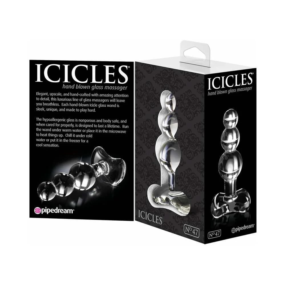 Icicles No. 47 Beaded 4 in. Glass Anal Plug Clear - Image 3