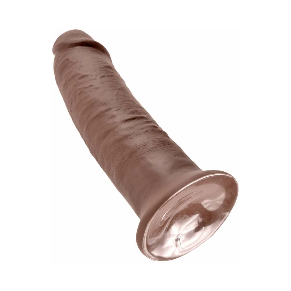 King Cock 10 in. Cock Realistic Dildo With Suction Cup Brown - Image 4