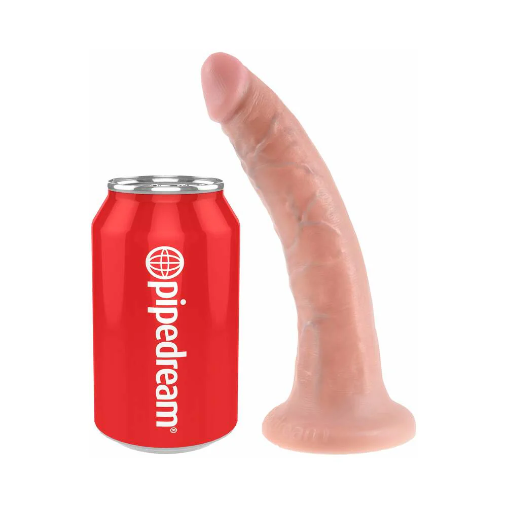 King Cock 7 in. Cock Realistic Dildo With Suction Cup Beige - Image 5
