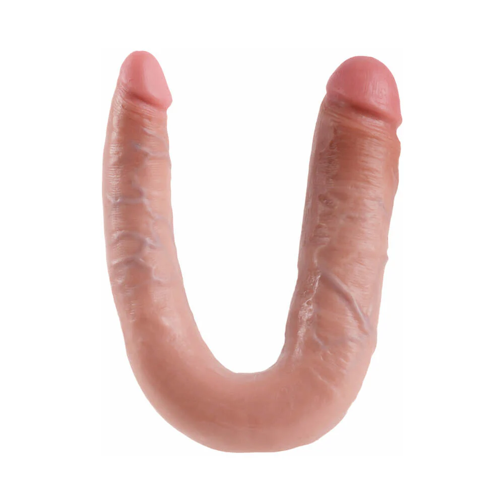 King Cock Double Trouble Large 7 in. Realistic Dual-Ended Dildo Beige - Image 2