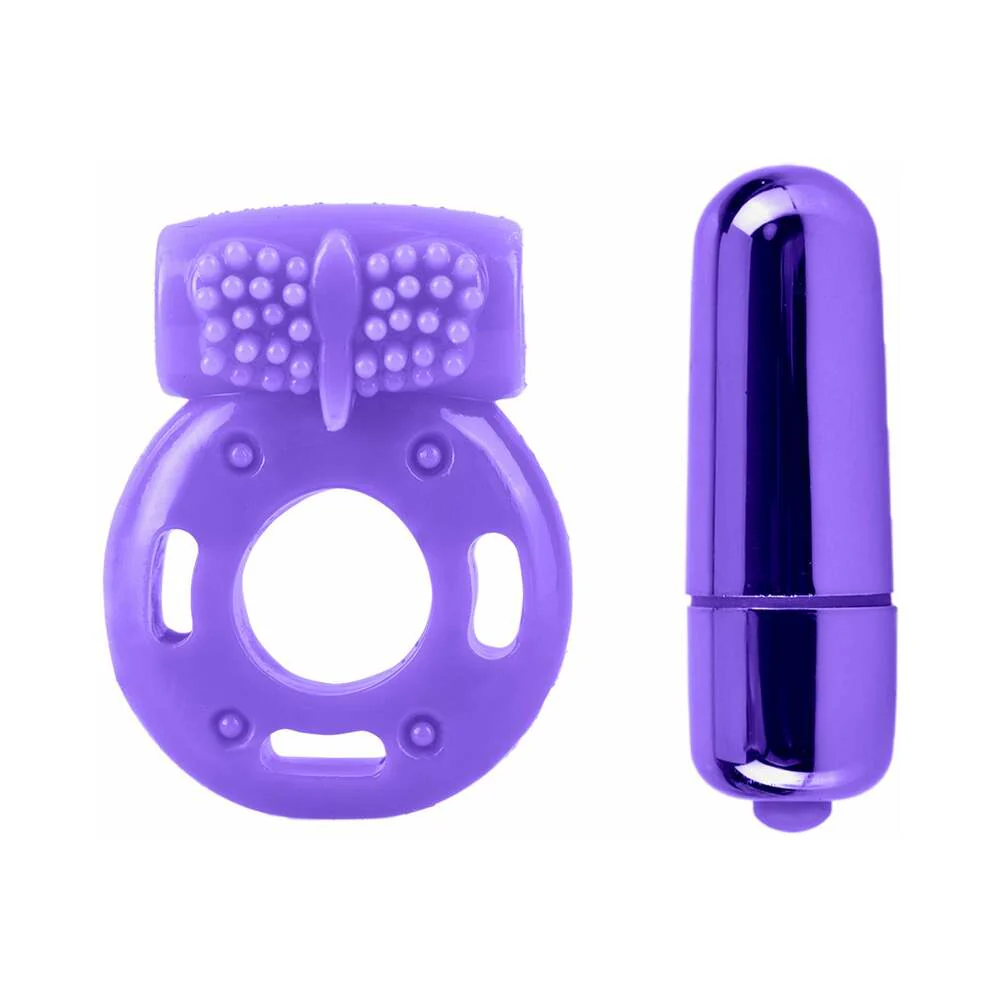 Neon 3-Piece Silicone Vibrating Couples Kit Purple - Image 2