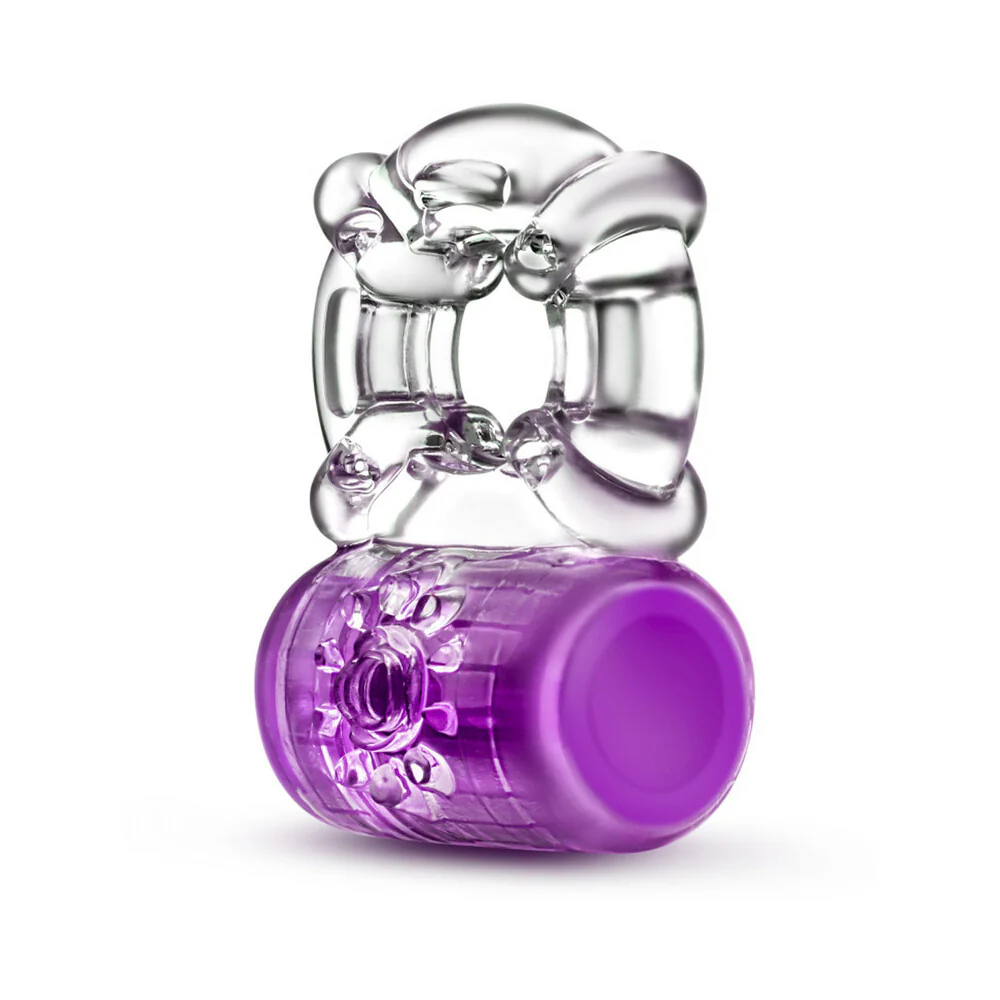 Play with Me Pleaser Rechargeable Vibrating C-Ring Purple - Image 3