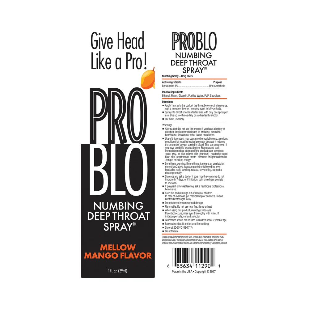 Problo Deep Throat Spray Mango 1 oz. - Image 2