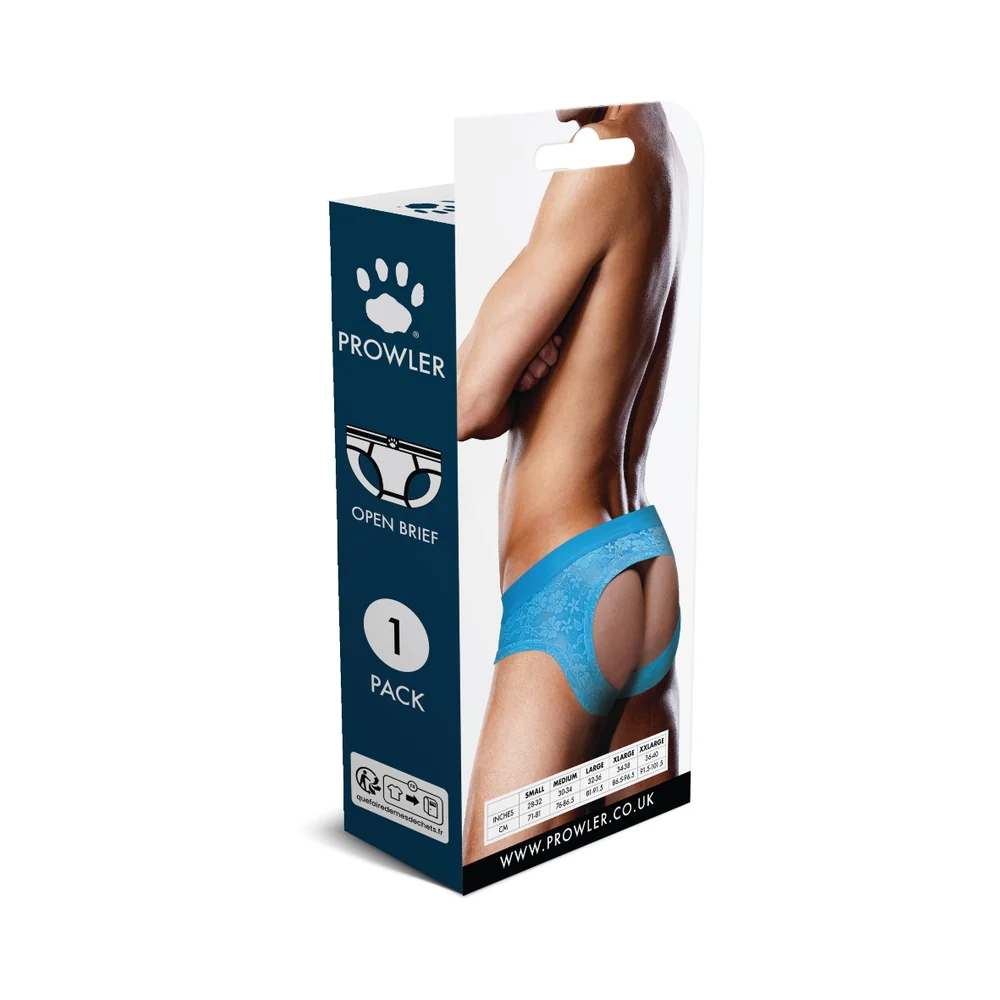 Prowler Lace Open Back Brief Neon Blue S - Image 4