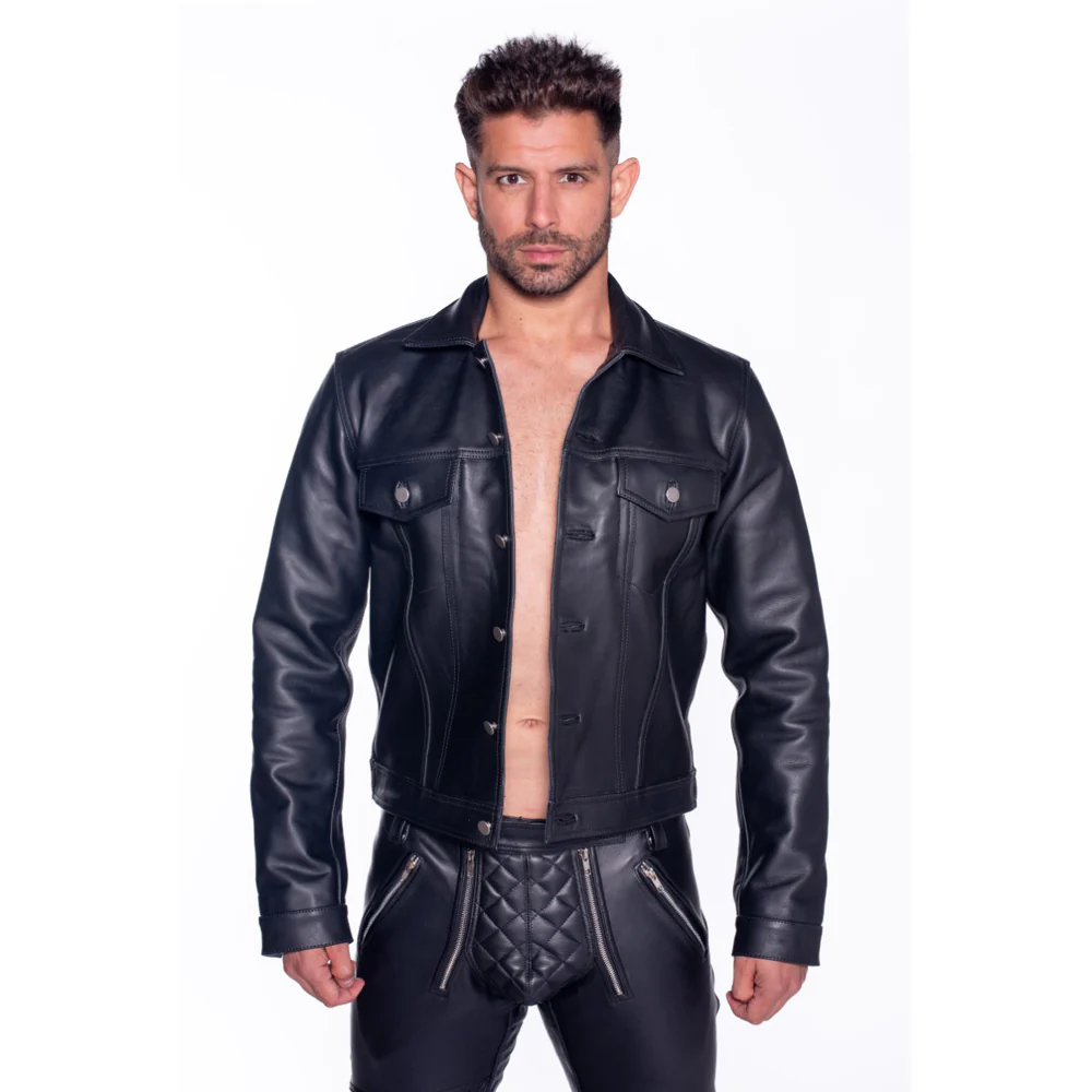 Prowler RED Leather Trucker Jacket M - Image 4