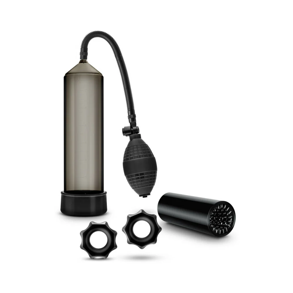 Quickie Kit Thick Cock Pump, Stroker & 2-Piece Cockring Set Black - Image 2