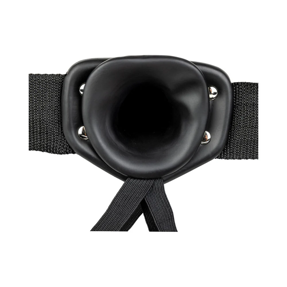RealRock Realistic 6 in. Hollow Strap-On Black - Image 5