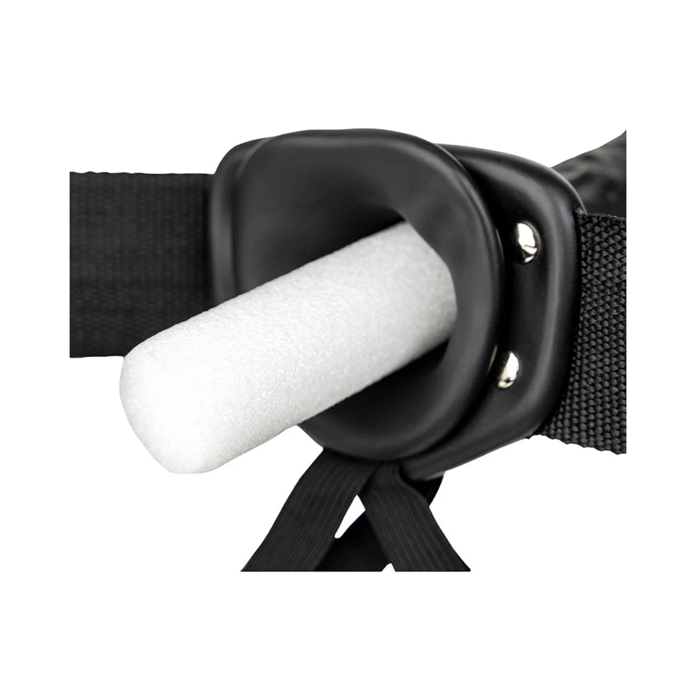 RealRock Realistic 6 in. Hollow Strap-On Black - Image 6