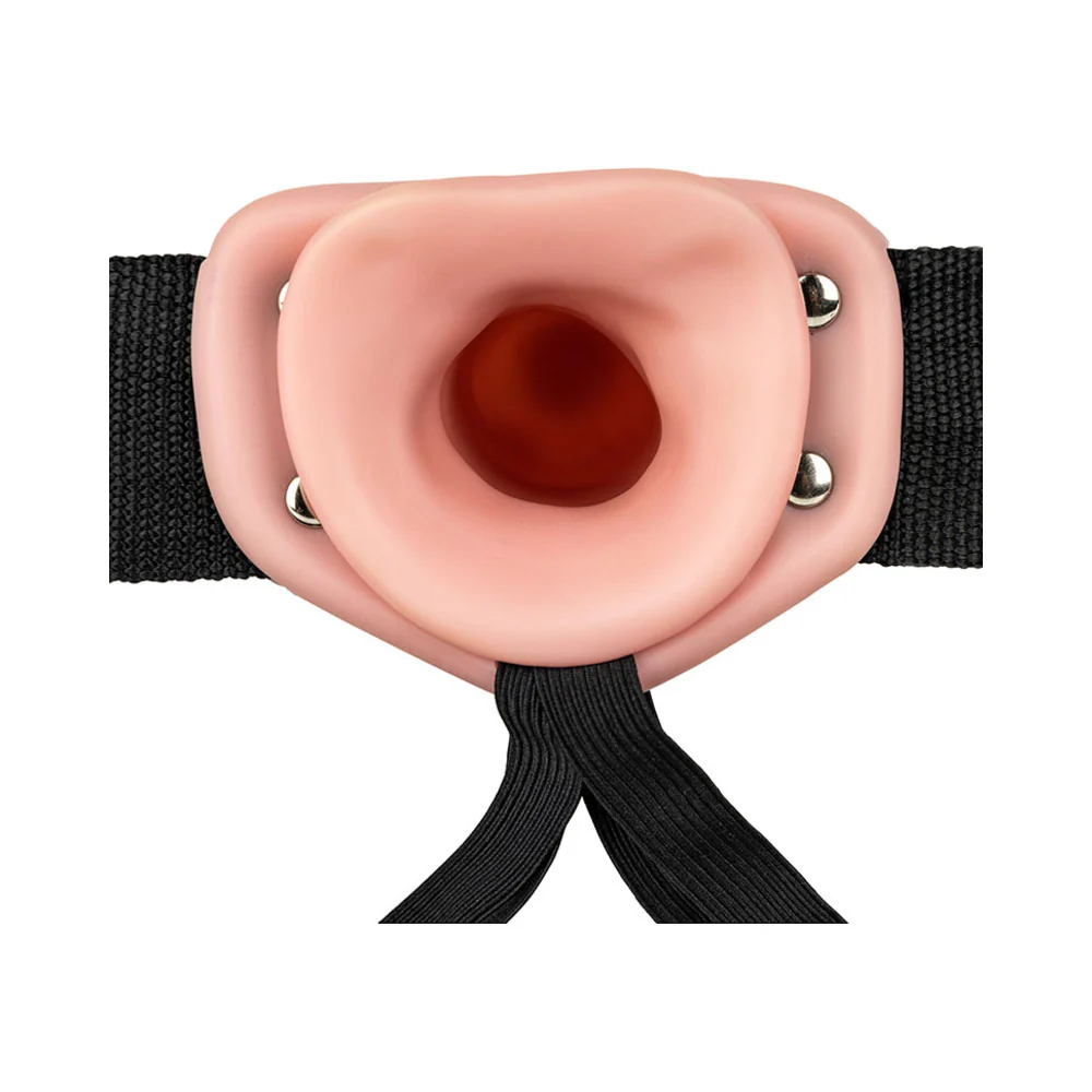RealRock Realistic 8 in. Hollow Strap-On Beige - Image 5