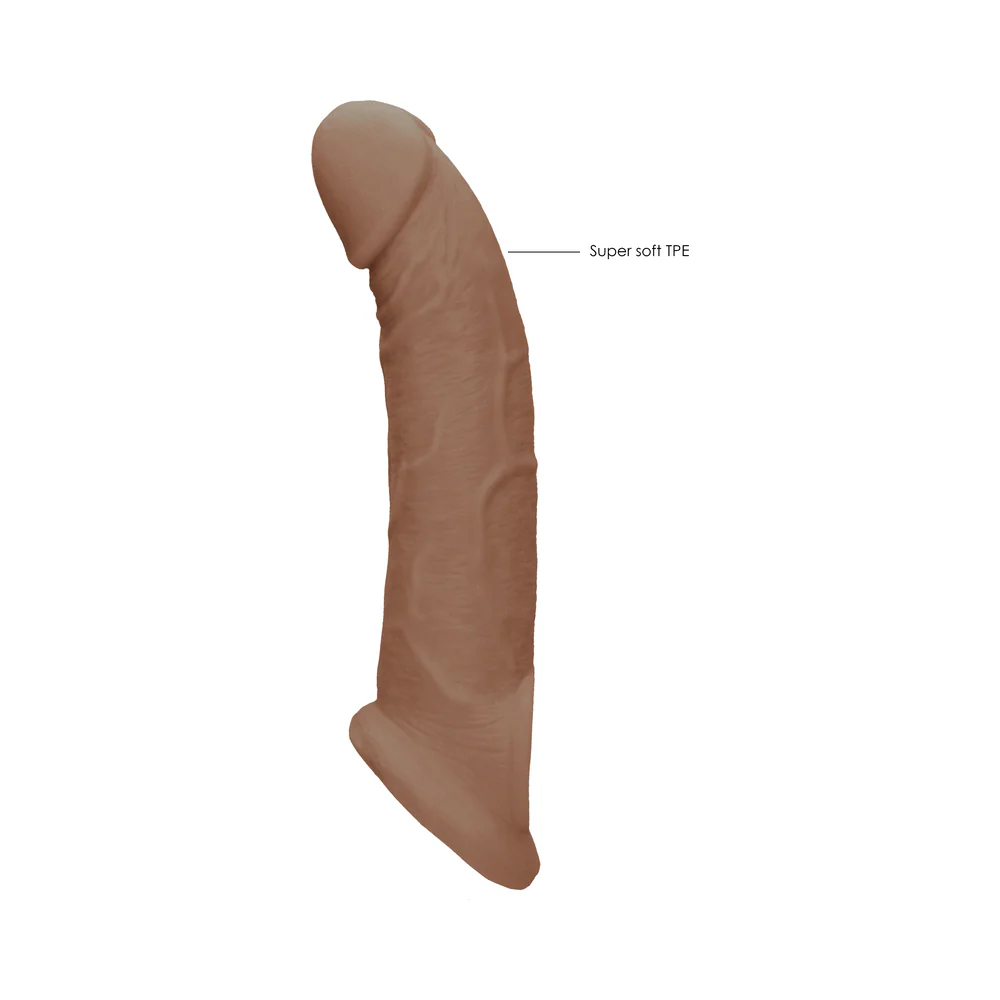 RealRock Realistic 9 in. Penis Sleeve Extender Sling Tan - Image 8