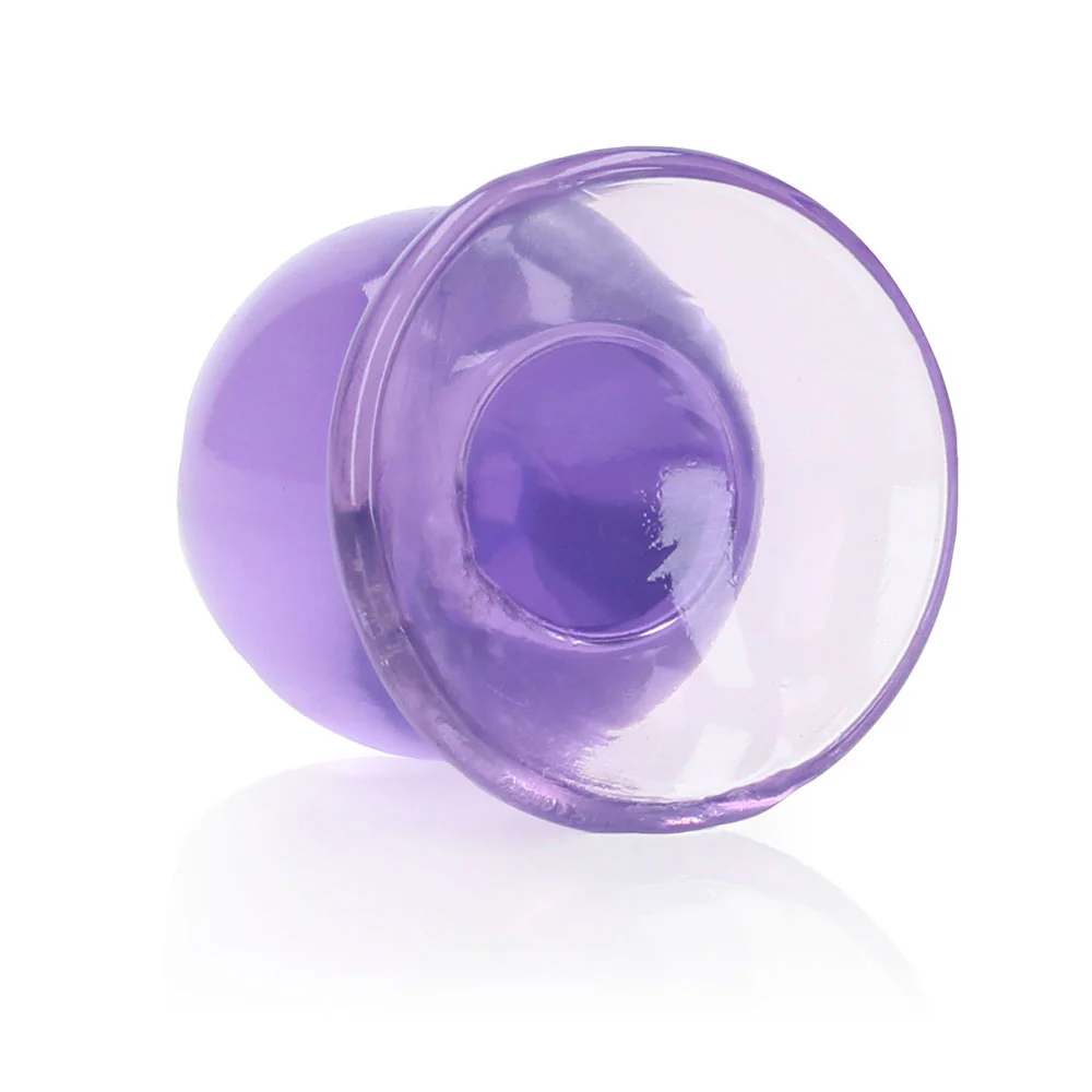 RealRock Crystal Clear 3.5 in. Anal Plug Purple - Image 3