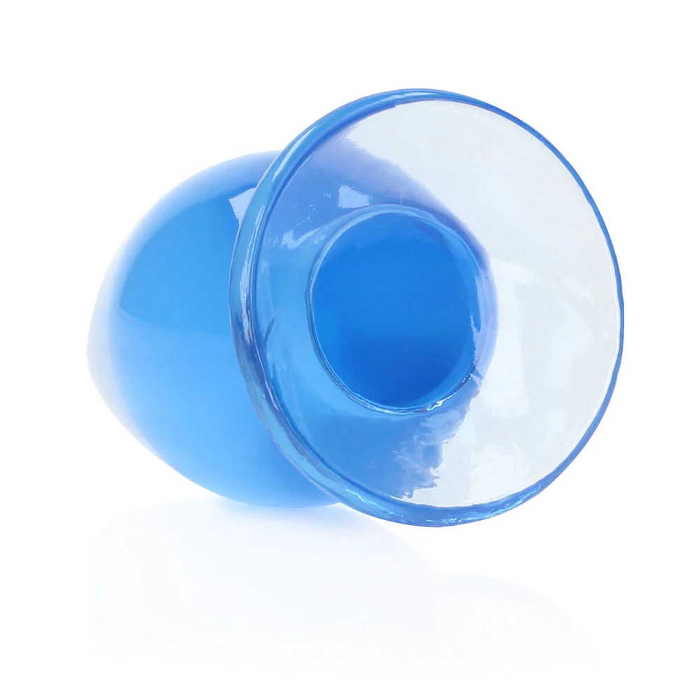 RealRock Crystal Clear 4.5 in. Anal Plug Blue - Image 3
