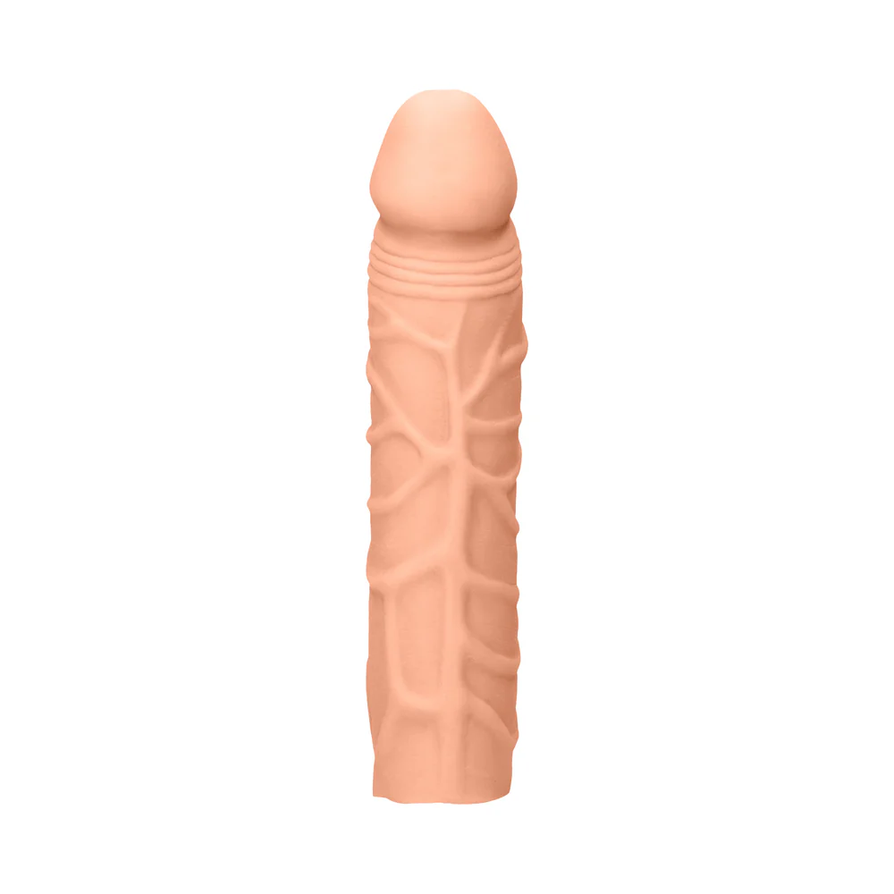 RealRock Realistic Veiny 7 in. Penis Sleeve Extender Beige - Image 3